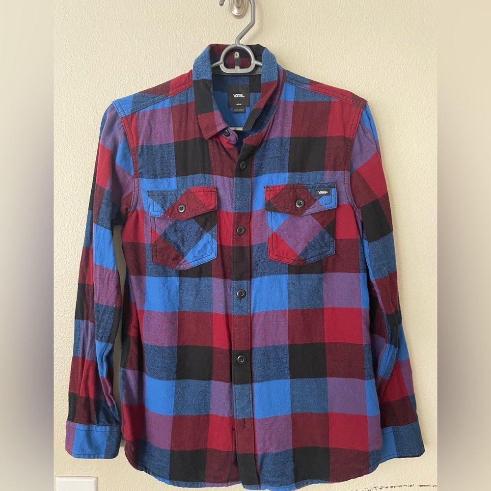 Vans Button Down Long Sleeve Plaid Flannel